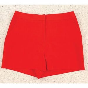 ASOS Bright Flat-Front Shorts (Red/ Orange)